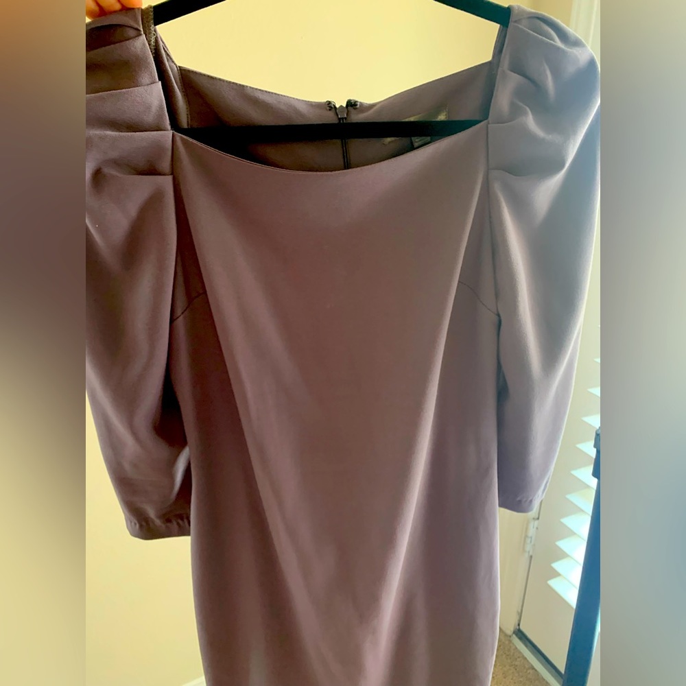 Puff Sleeve Lavender/Grey Mini Dress, 1 Use / Semi New